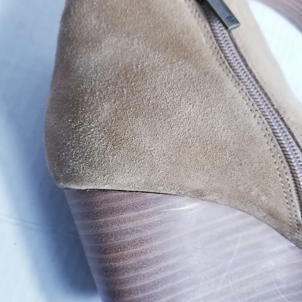 LUCKY BRAND TANISH BROWN WEDGED ANKLE ZIPPER BOOTS SIZE 10